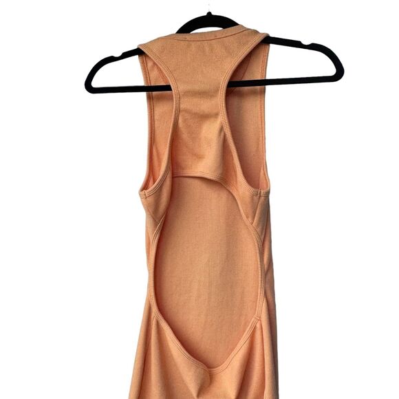signature 8 racerback midi ribbed dress orange with open back women medium - Picture 4 of 9